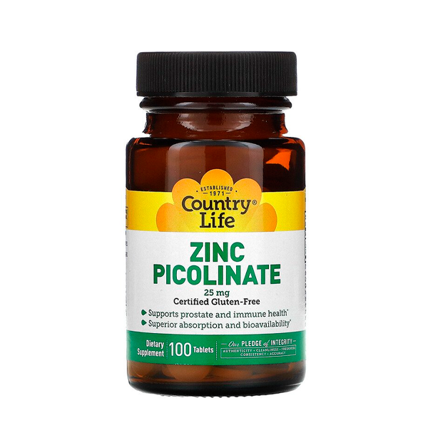 Country Life, Zinc Picolinate, 25 мг